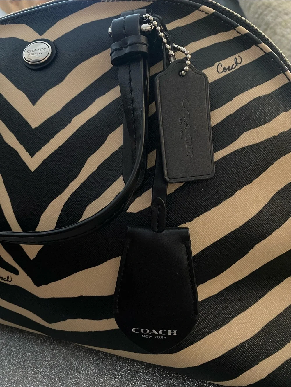 Coach Zebra-Print Dome Satchel